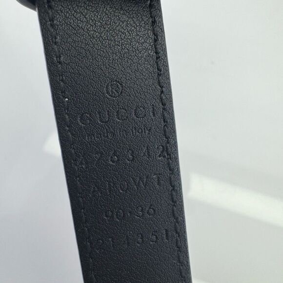 Gucci Black GG Marmont Thin Belt with Pearls 476342 90/36 - Picture 10 of 13